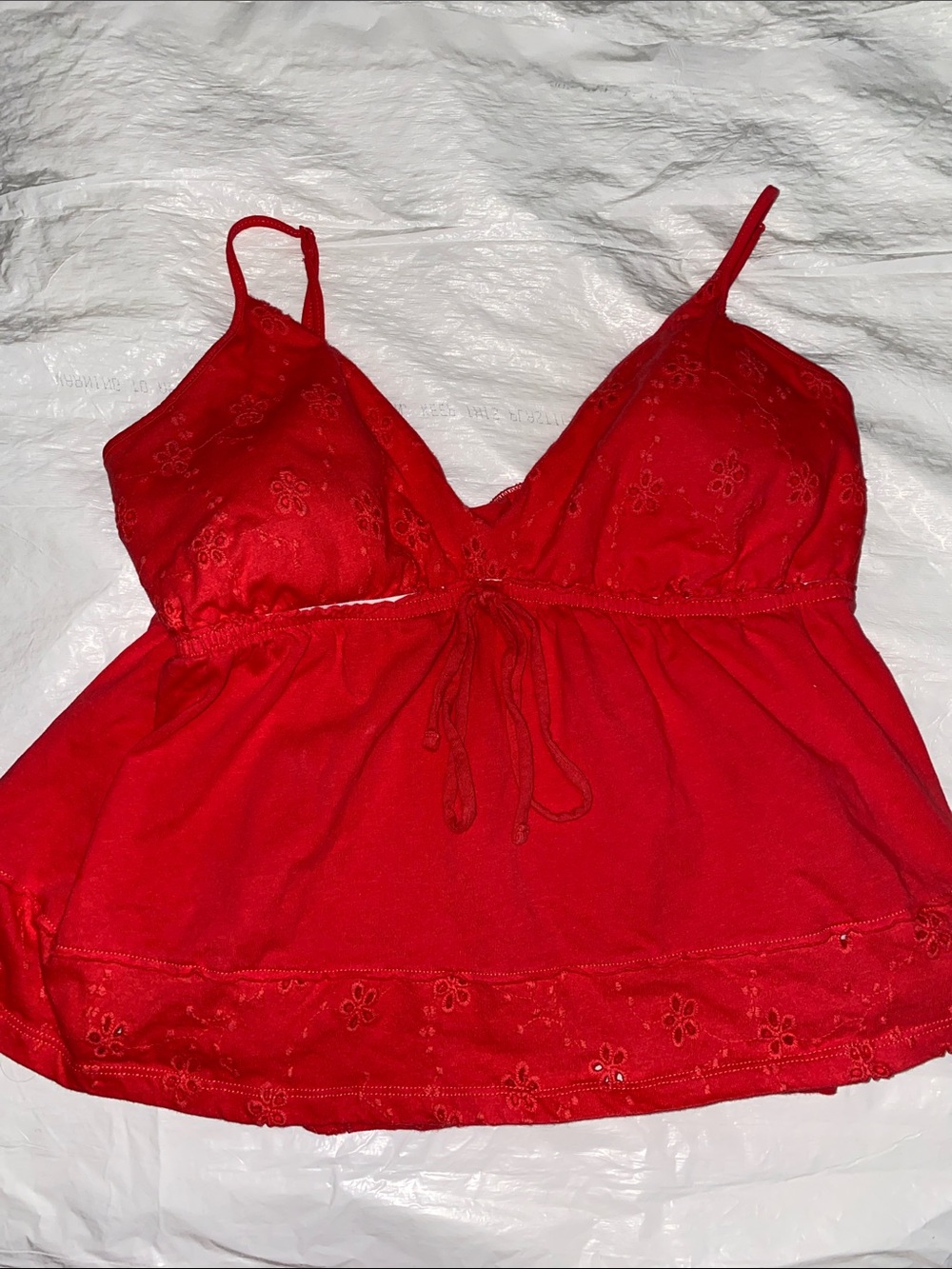 SO Bright Red Elastic Waist Tank